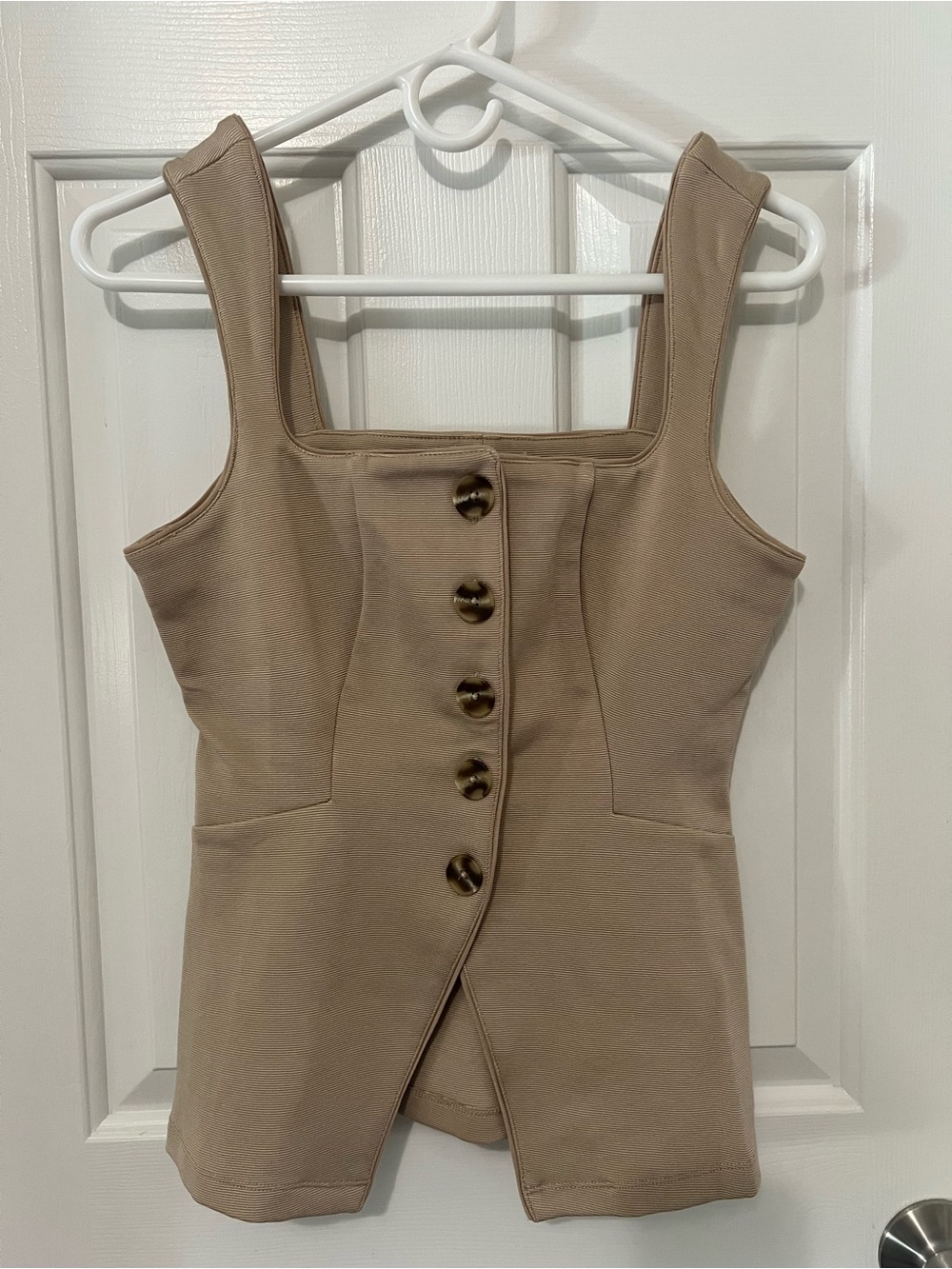 Anthropologie - Maeve Structured Longline Vest Beige